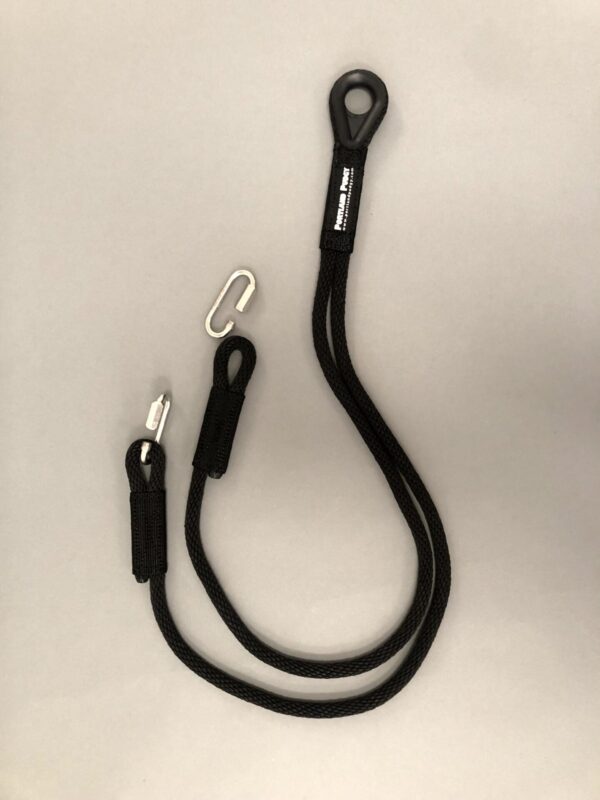 Black dinghy bridle with two stainless steel long links